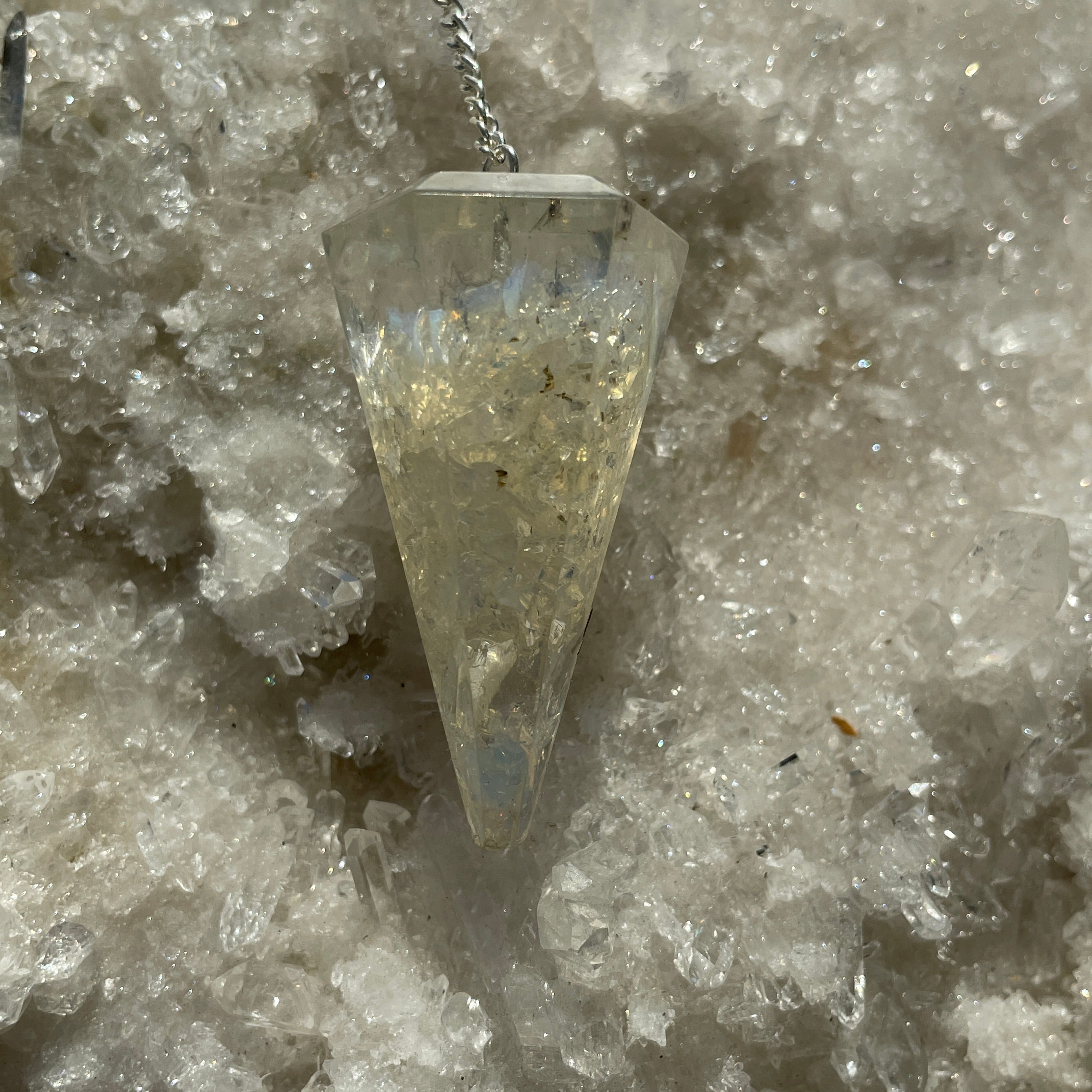 Orgonite Faceted Pendulum - Opalite Orgonite Faceted Pendulum - Opalite
